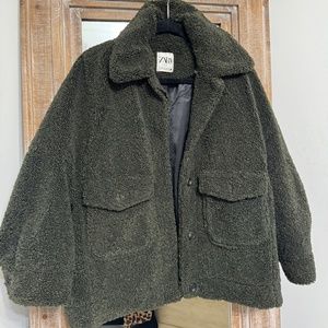 green Zara oversized jacket XS